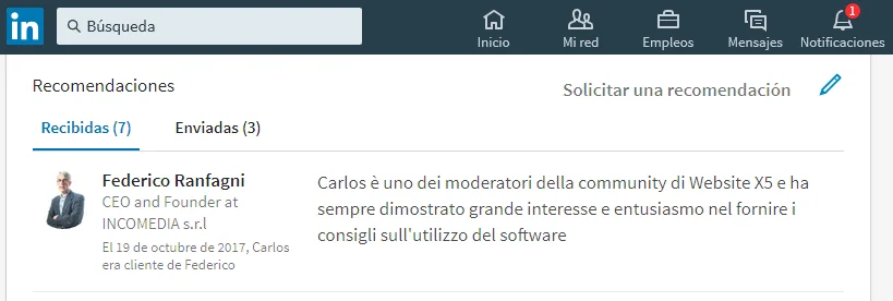 Recomendacion Federico - CEO Incomedia