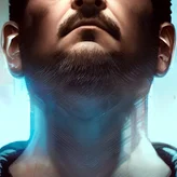 00030-2502982725-cyberpunk, armitage, closeup portrait of CharlyAmaralFace, brown buzzcut, cyborg, dramatic light, city background, sunset, dysto.png