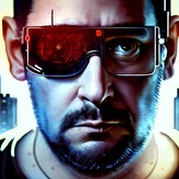 00046-2502982781-cyberpunk, armitage, closeup portrait of CharlyAmaralFace, brown buzzcut, cyborg, dramatic light, city background, sunset, dysto.png