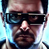 00050-2502982779-cyberpunk, armitage, closeup portrait of CharlyAmaralFace, brown buzzcut, cyborg, dramatic light, city background, sunset, dysto.png