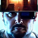 00038-2502982779-cyberpunk, armitage, closeup portrait of CharlyAmaralFace, brown buzzcut, cyborg, dramatic light, city background, sunset, dysto.png